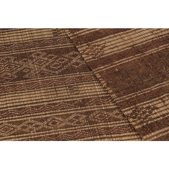 Animal Skin Vintage Tuareg Mat, Camel Beige-Brown With Tribal Geometric Motifs - Rug & Kilim For Sale - Image 7 of 8