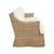 Worlds Away Matthew Izzo Home Daphne Lawson Style Natural Rattan Sofa With Ivory Linen Cushions For Sale - Image 4 of 9