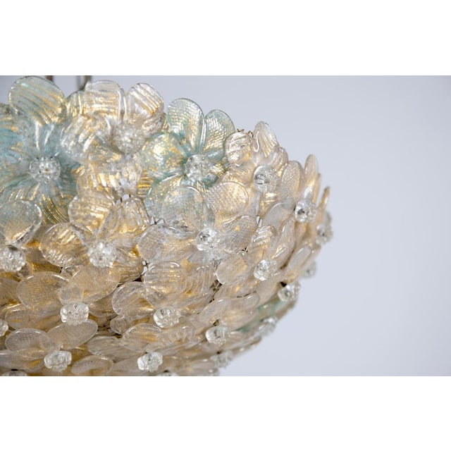 Murano Glass Flowers Basket Ceiling Lights from Barovier, 1950, Set of 2 For Sale - Image 9 of 13