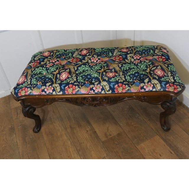 Window Stool in Navy Liberty William Morris Velvet For Sale - Image 6 of 10