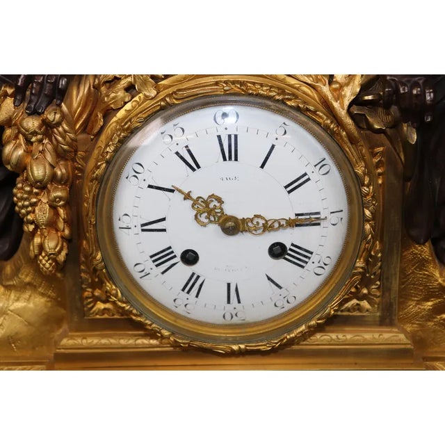 19th Century French Louis XV Style Bronze Figural Clock Set by Milliard Paris For Sale - Image 14 of 18