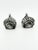 Late 20th Century Vintage Ceramic Turkey Salt & Pepper Shakers With Metallic Silver Finish - A Pair For Sale - Image 5 of 7