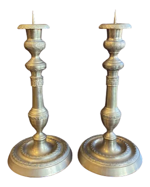 Vintage 1960s Brass Candle Holders - a Pair