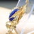1940s Art Deco Lapis Lazuli and Diamond 18k Yellow Gold Brooch Pendant For Sale - Image 4 of 9