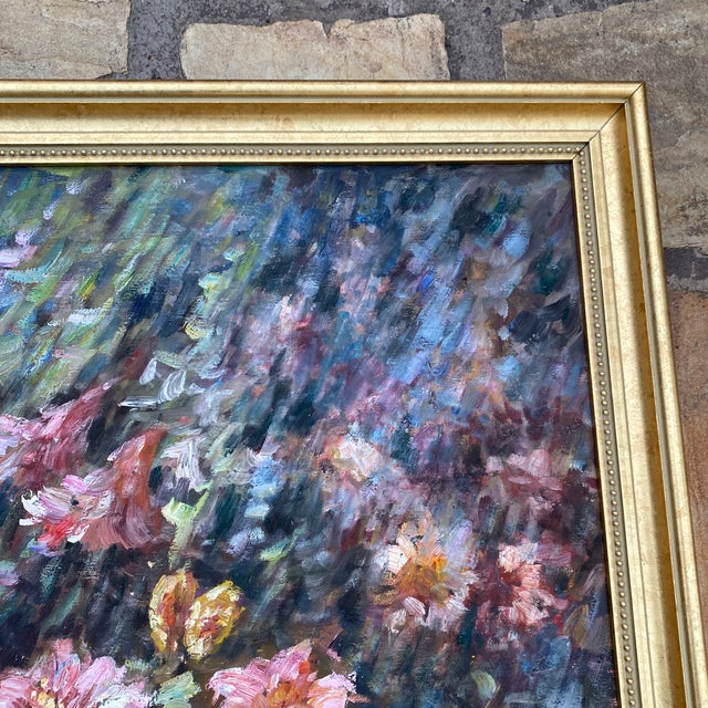 Vintage Floral Still Life Oil on Canvas Signed Denver ~ Framed For Sale In Atlanta - Image 6 of 10