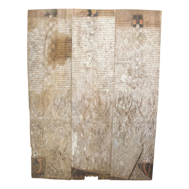 Andrianna Shamaris Ancient Hand Carved Panel For Sale