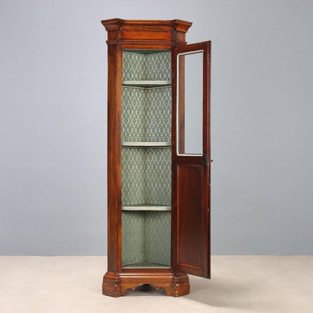 Corner Cabinet in Walnut-Stained Fir For Sale - Image 3 of 9
