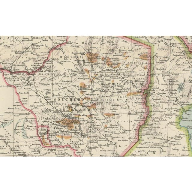Paper Antique Map of Rhodesia and British Central Africa Published by Philip, 1895 For Sale - Image 7 of 10