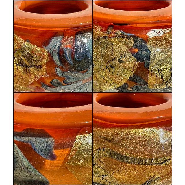 Abstract 1988 Jean-Claude Novaro Studio Art Glass Dichroic Paperweight Vase For Sale - Image 3 of 7