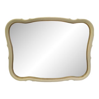Mid Century French Provincial Style Cream Painted Frame Wall Mirror For Sale