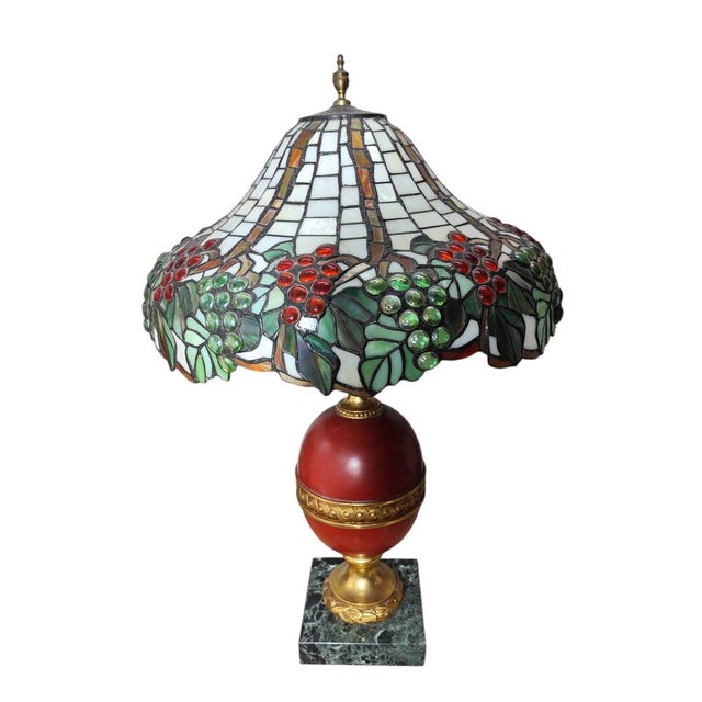 Large Modernist Lamp in the style of Tiffanys, 1950s For Sale - Image 4 of 7