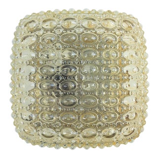 1970s Large Square Bubble Glass Flushmount by Helena Tynell for Glashütte Limburg For Sale