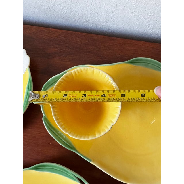 Yellow Vintage Vallona Starr California Snack Set, Yellow Floral Luncheon Plates & Cups (Set of 3), 1940s–50s For Sale - Image 8 of 12