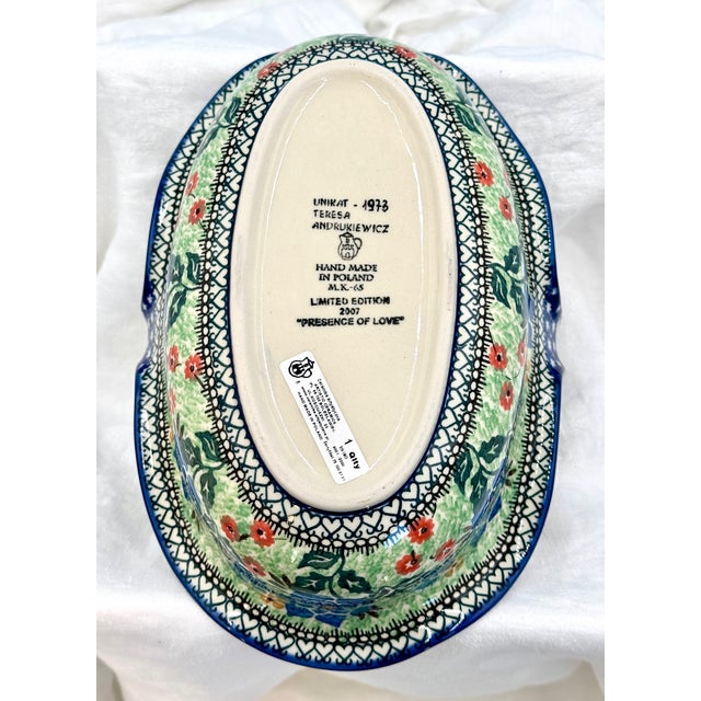 'Polish Pottery' Unikat 'Presence of Love'' Limited Edition Basket # 1973 With Coa by Ceramika Artystyczna Company For Sale - Image 10 of 12