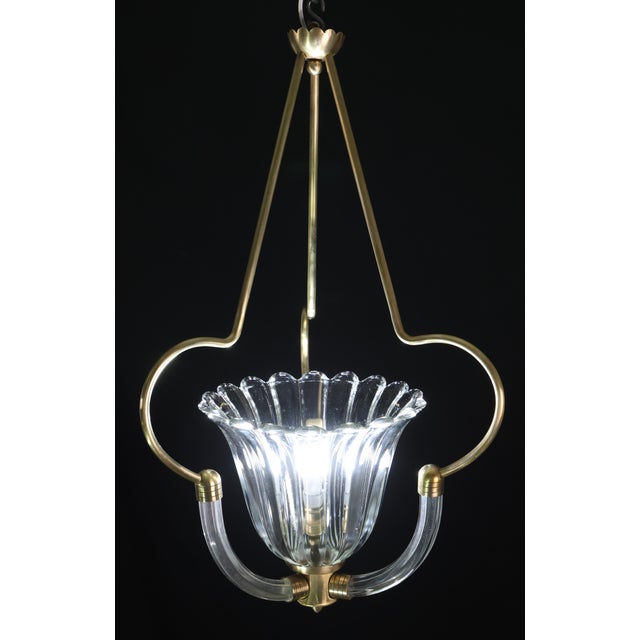 1940s Art Decò Murano Glass Pendant Chandelier by Ercole Barovier For Sale - Image 13 of 17
