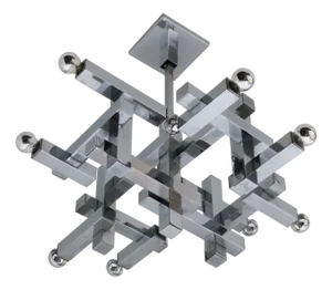 Mid-Century Metric Chandelier in Chrome by Gaetano Sciolari, 1960s