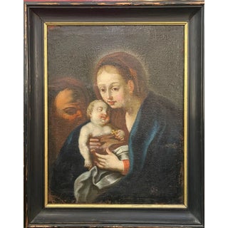 Holy Family, 17th Century, Oil on Canvas, Framed For Sale