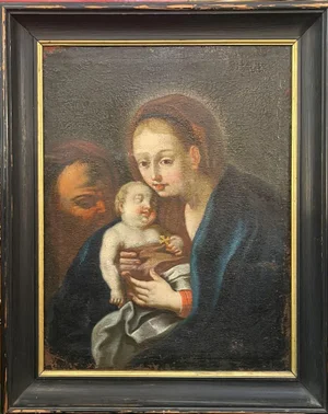 Holy Family, 17th Century, Oil on Canvas, Framed