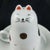 White 2000s Maneki Neko Cat Teacup Upside Down Cup and Saucer Set- 2 Pieces For Sale - Image 8 of 10