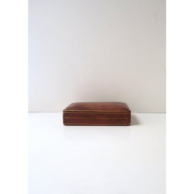 Italian Leather Jewelry Box, Mid-20th Century, Italy For Sale - Image 11 of 13