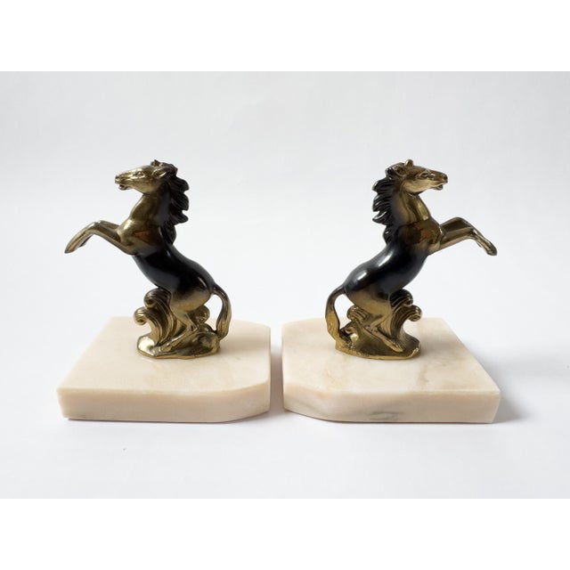 Pair of French Art Deco Rearing Horse Bookends, Signed Tedd, C. 1930 For Sale - Image 4 of 18