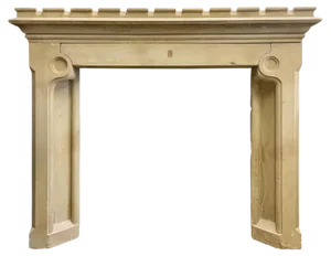 Antique English Stone Fireplace Mantel, 1840
