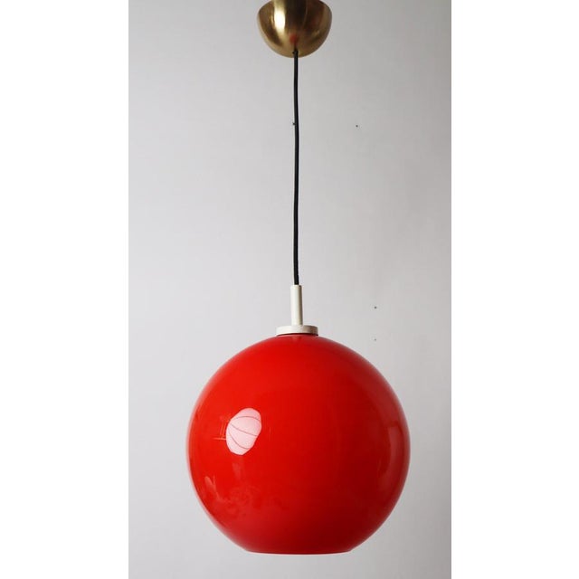 Red Red Glass Sun Ball Hanging Lamp, Germany, 1960s For Sale - Image 8 of 18
