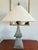 Interesting vintage architectural style zinc and brass table lamp in the shape of a classic roof finial. Wonderful...