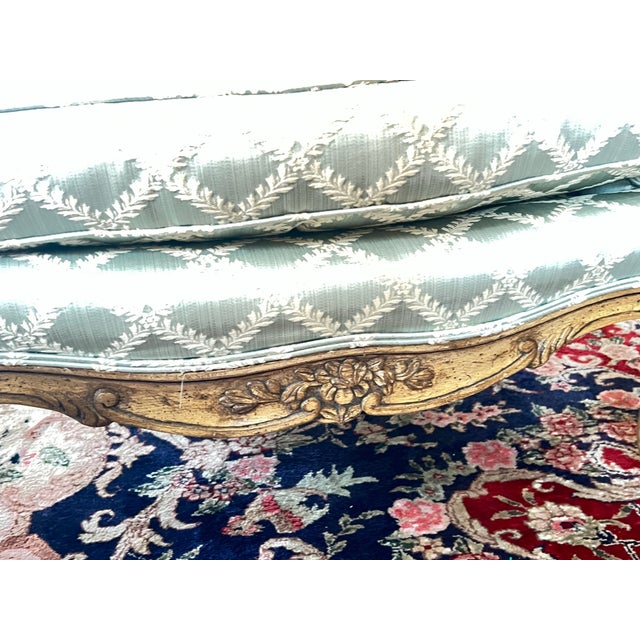 Pair of Early 1990s Era Paint Decorated French Louis XV Bergere Chairs For Sale - Image 10 of 12