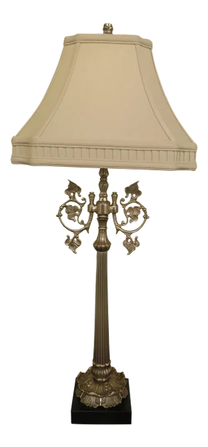 1990s Brass Regency Decorative Table Lamp With Shade