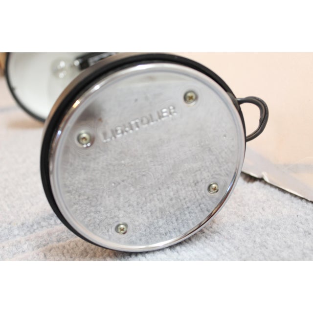 1960s Small Black Disc Desk Lamp by Lightolier For Sale - Image 5 of 7