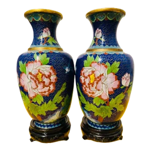 Pair of Antique Chinese Cloisonné Vases