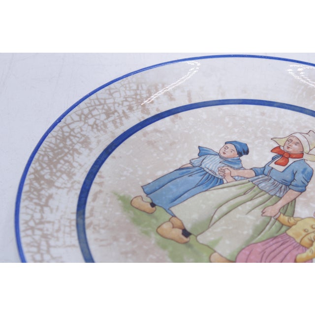 Antique Dresden Fine China Porcelain Cake Plate Dutch Children For Sale In Philadelphia - Image 6 of 11