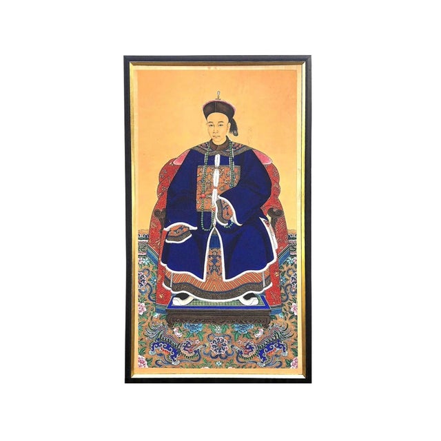 Late 19th Century Monumental Qing Dynasty Chinese Ancestral Portrait For Sale - Image 13 of 13