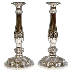 Biedermeier Silver Candleholders, Vienna, 1856, Set of 2