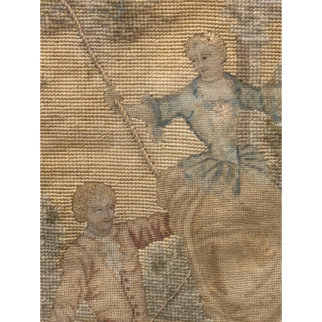 Pair of 19th-Century Figural Needlepoint & Petit Point Pastoral Panels For Sale - Image 13 of 16