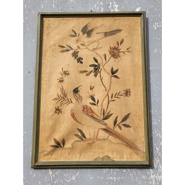 Bird Wallpaper Panel, Turin or China, 18th-19th Century For Sale - Image 10 of 14