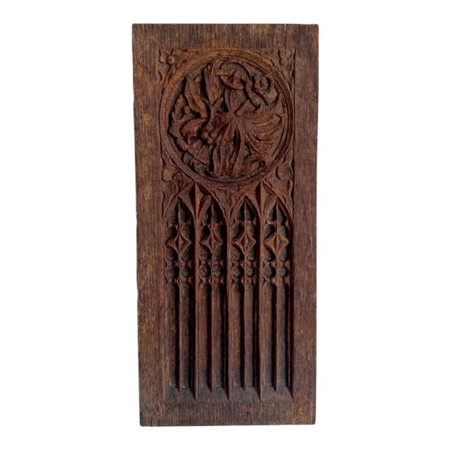18th Century Jacobean Carved Oak Panel For Sale