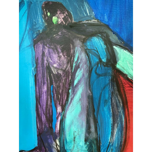 Vintage Mid Century Modernist Abstract Expressionist Painting by Joanne Cooper C. 1970s For Sale - Image 9 of 13
