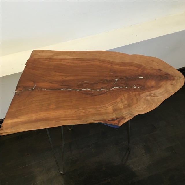 Live Edge End Table With Hairpin Legs Chairish