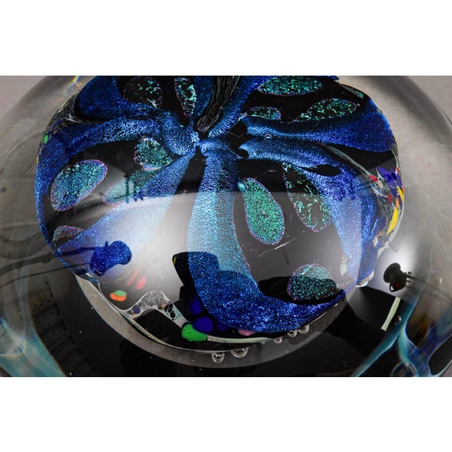 Rollin Karg 2001 Vintage Dichroic Hand Blown Art Glass Disc Sculpture For Sale - Image 10 of 10