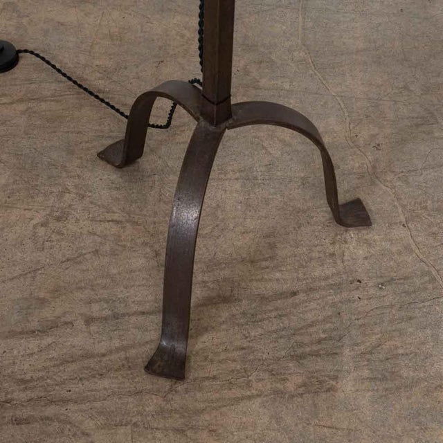 1940s French Iron Brutalist Floor Lamp For Sale - Image 11 of 12