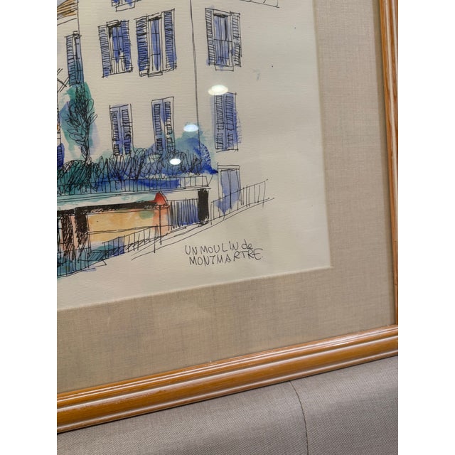 French Provincial “Un Moulin De Montmartre” – Paris Windmill Scene - Signed For Sale - Image 3 of 4