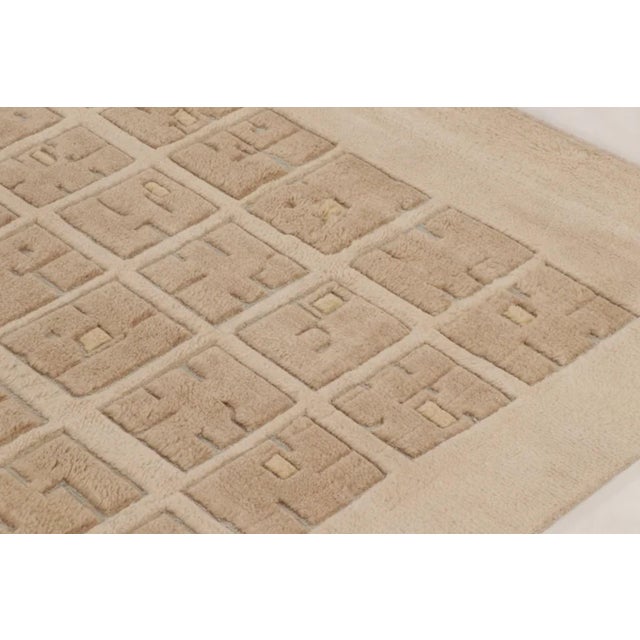 Textile Rug & Kilim’s Oversized Scandinavian Style Rug With Textural High-Low Grid For Sale - Image 7 of 11