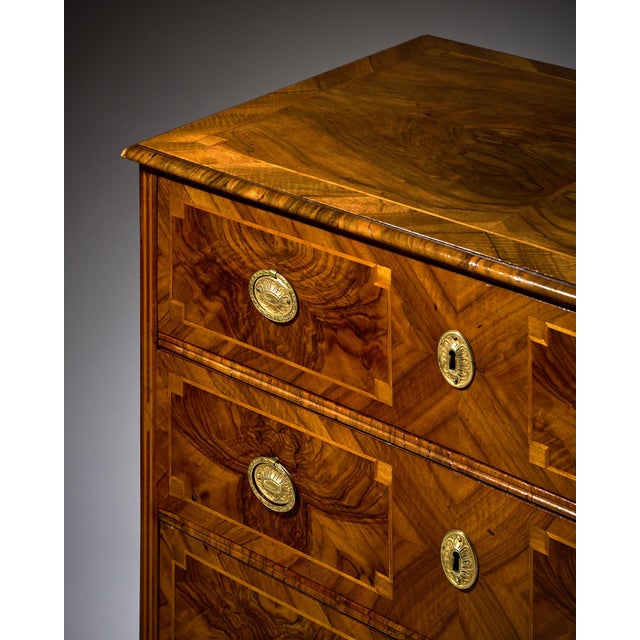 Italian Neoclassical Walnut and Marquetry Three-Drawer Commode For Sale In Austin - Image 6 of 9