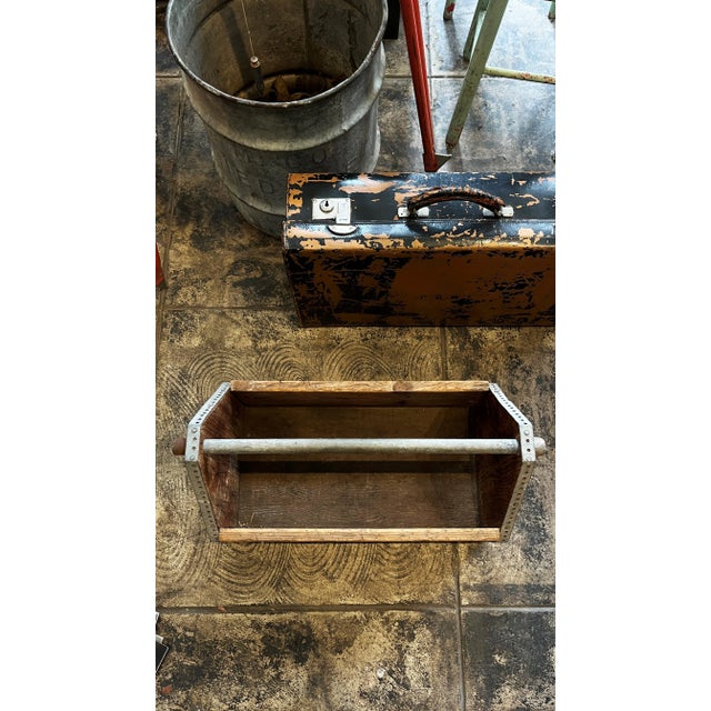 Mid 20th Century Rustic Wooden Tote For Sale - Image 4 of 4