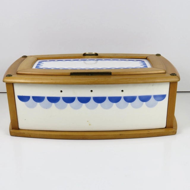 Antique Ceramic & Wood Bread Bin, 1910s For Sale - Image 9 of 18