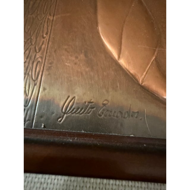 Modern Signed Pressed Copper 3d Relief Wall Art Bravo 1993 Signed 16x20 For Sale - Image 4 of 7