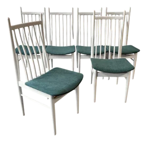 Set of Vintage Wood Rung Chairs
