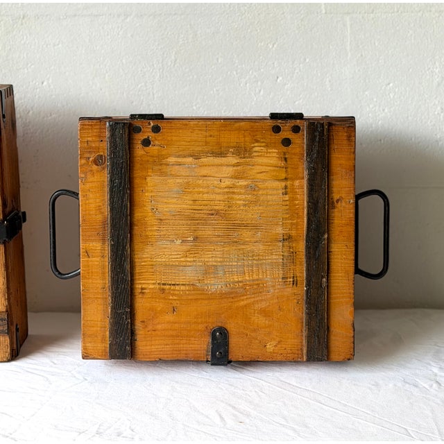 Vintage Wooden Storage Boxes, 1920s, Set of 2 For Sale - Image 9 of 15